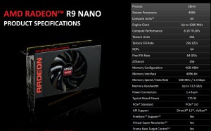 AMD Radeon R9 Nano tehnikalije